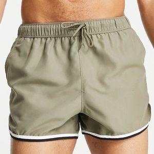 Asos Design Men’s Runner Swim Shorts Olive Green